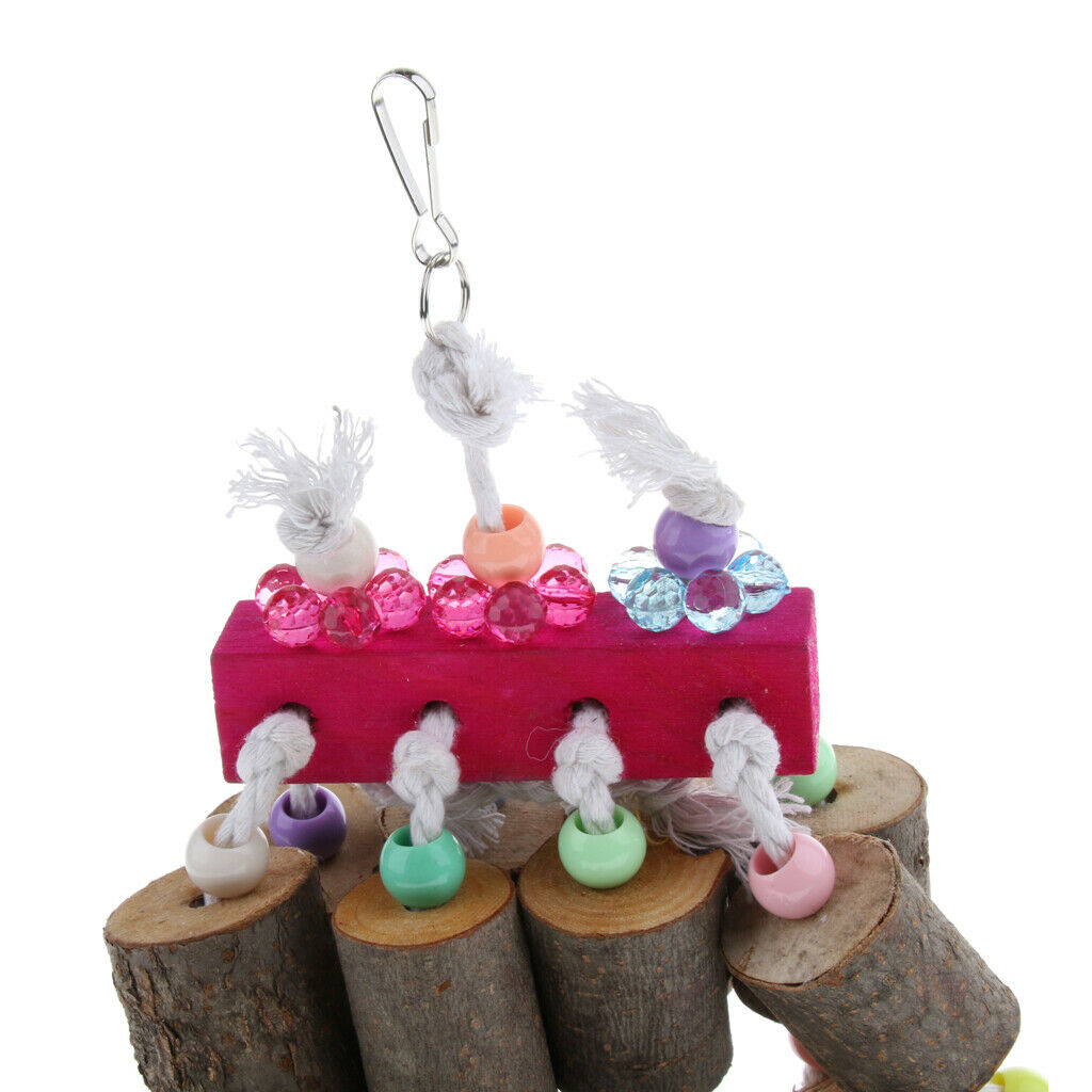 Natural Colorful Wooden Block Bird Chewing Toys For Large and Medium Parrots