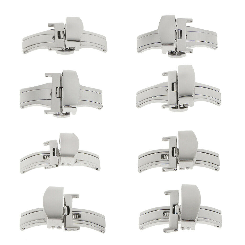 Stainless Steel Butterfly Clasp Watch Buckle Push Belt Strap Clasp 16 mm