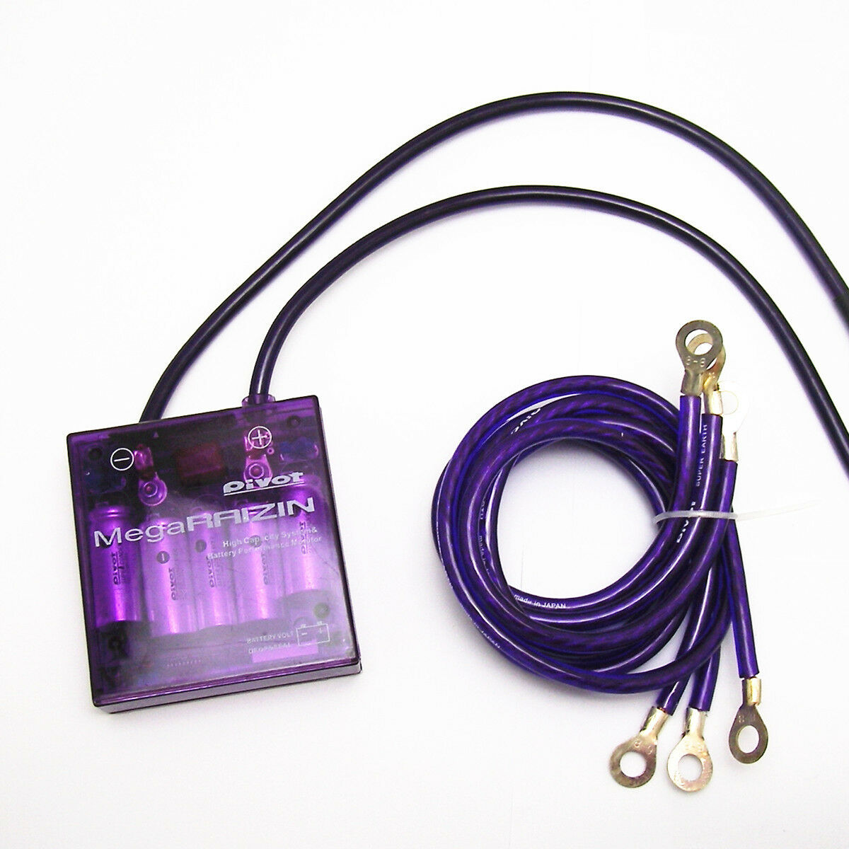 Universal Car SUV Voltage Stabilizer Fuel Saver Regulator & Grounding Kit Purple