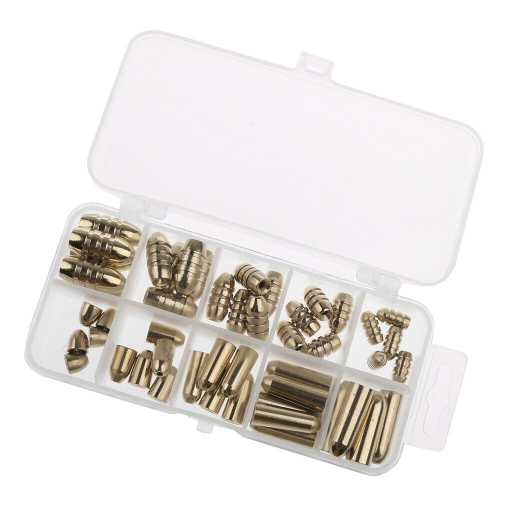 50 Pieces  Shape Brass Fishing Tackles Box Set Fishing lures kits