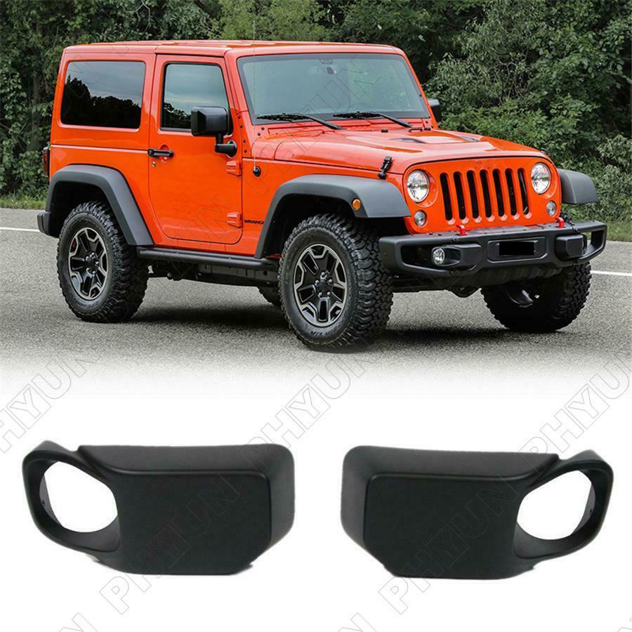 2xFront Bumper Fog Light Cover 68231962AA 68231963AA For Jeep Wrangler 2013-2017