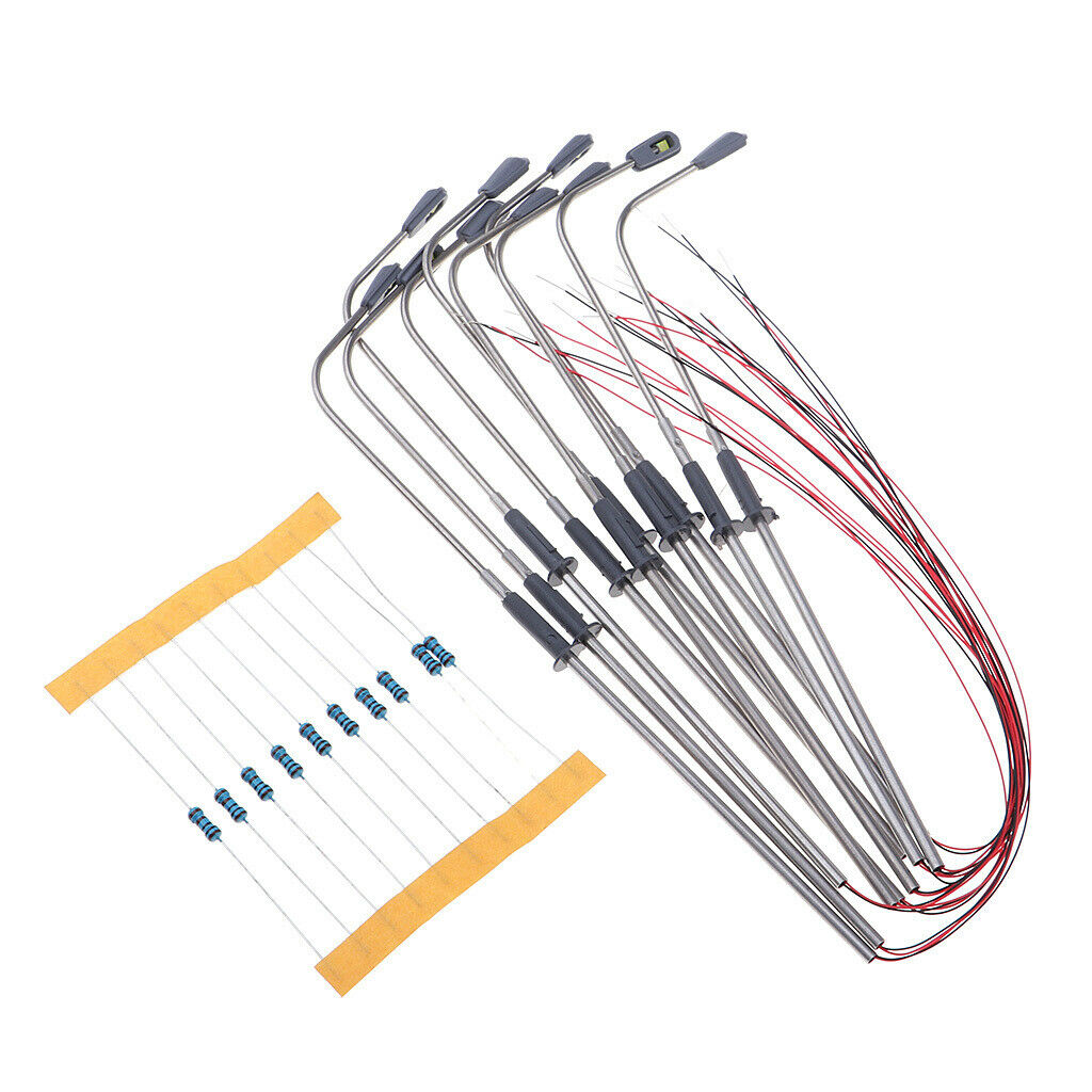 10 Pieces 1:75 Street Light LED Single-head Lamp Decorations 5.39'' Height LED
