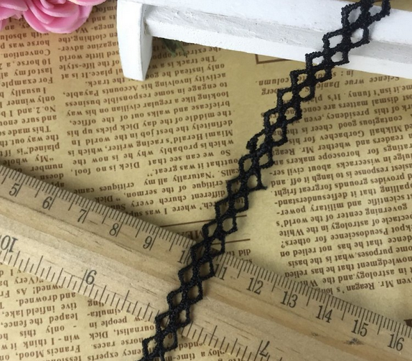 Black 10 Yards lace Trim bracelet necklace Accessories Wedding dress sewing