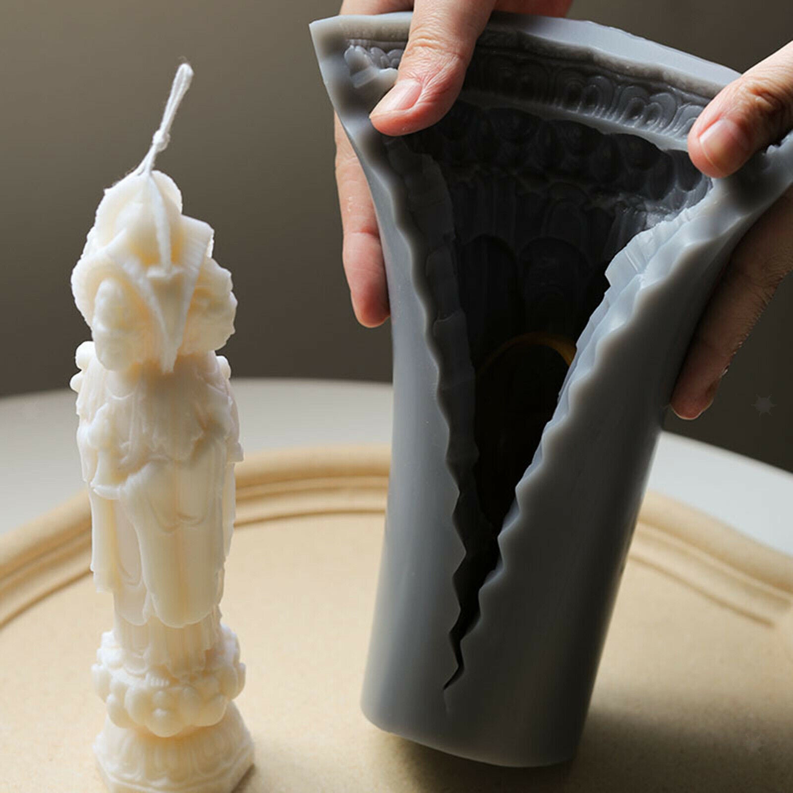 Buddha Shaped Candle Mold Scented Candle Making Mould Clay Craft Cake Baking