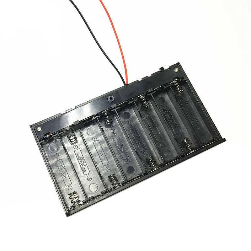 2PC 8*AA Battery Case + Wire + Cover + Switch Storage Battery Holder Box Plastic