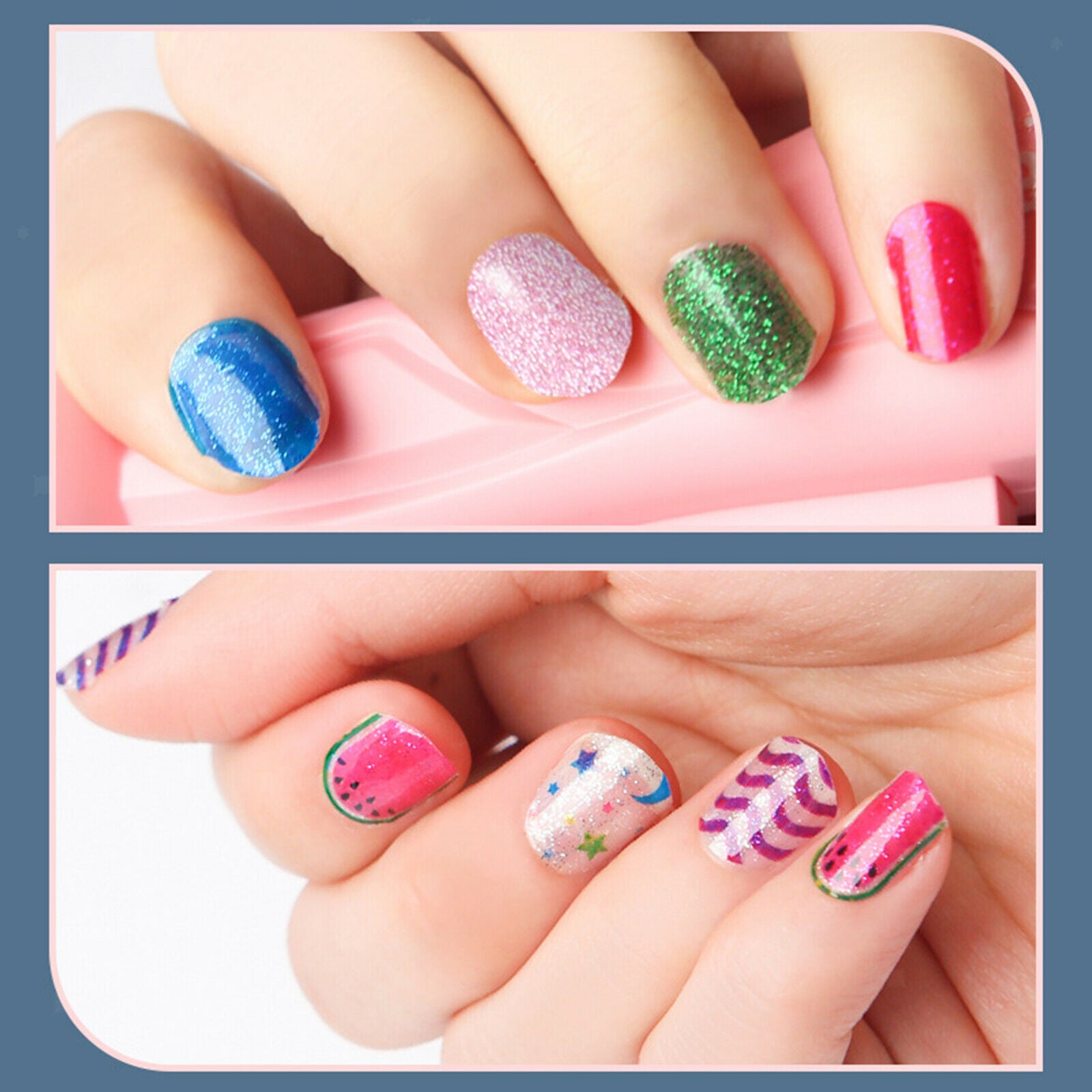 Nial Machine and Manicure Stickers Set Hand DIY Nail Paste Baby Gift Toys