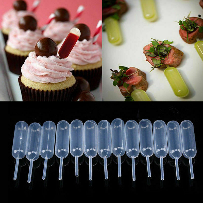 50pcs 4ml kitchen Squeeze Dropper Clear Plastic Dessert Cupcake Transfer Pipette