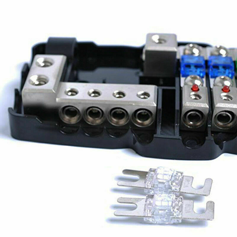 Car Audio Stereo ANL Fuse Holder Distribution 0/4GA 4 Way Fuses Box Block 50A