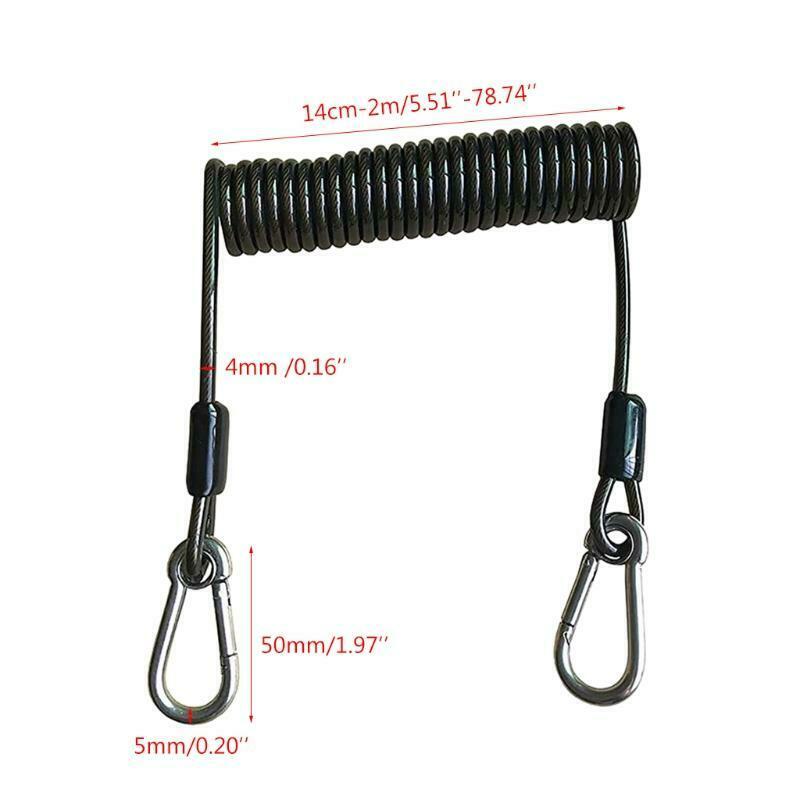 Retractable Tool Lanyard Fishing Coiled Lanyard Heavy Duty Safety Rope for Kayak