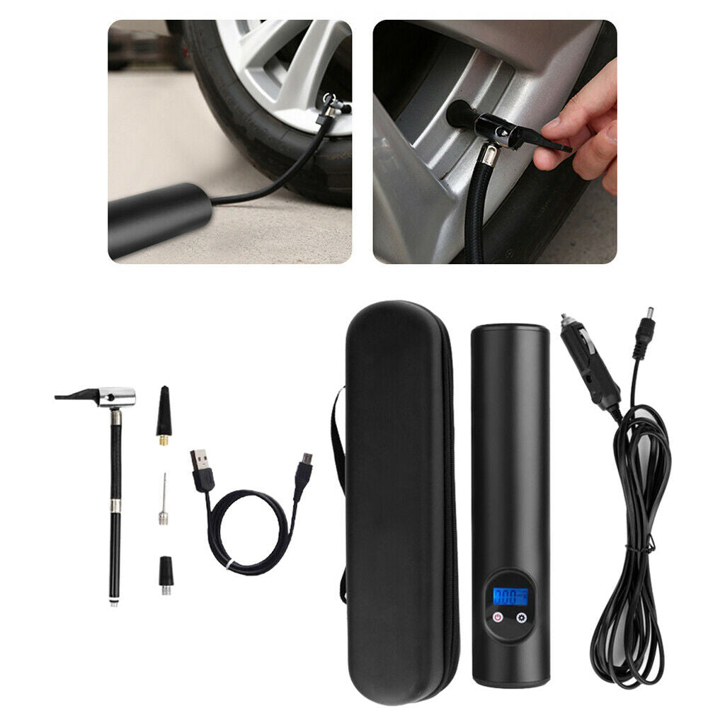 Portable Air Compressor Cordless Tyre Pump Digital LCD Display for Bicycle