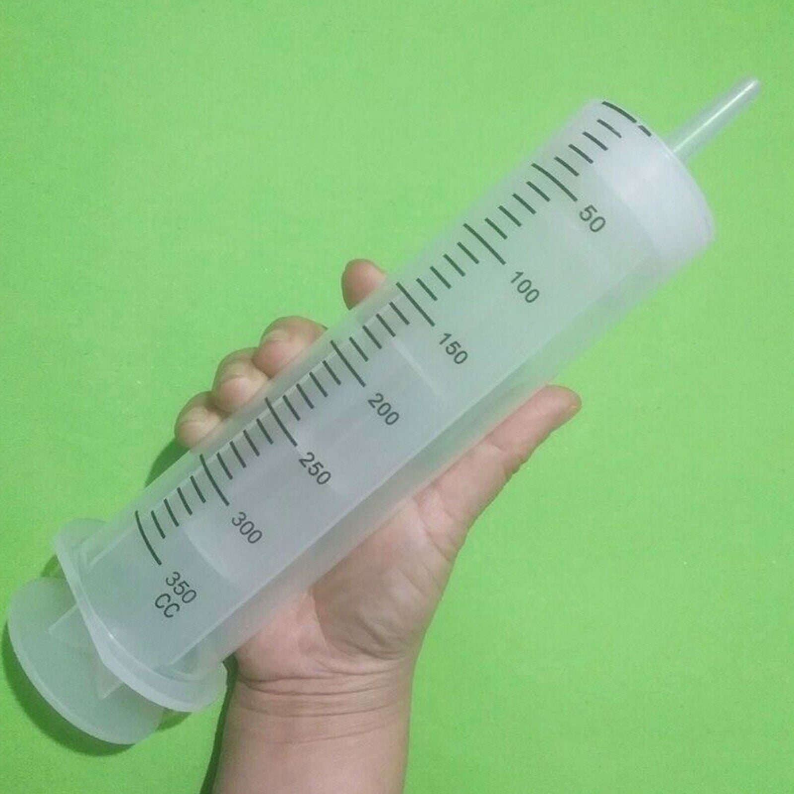 Large Big Plastic Nutrient Disposable Measuring Hydroponic Syringe + Tube 350ML
