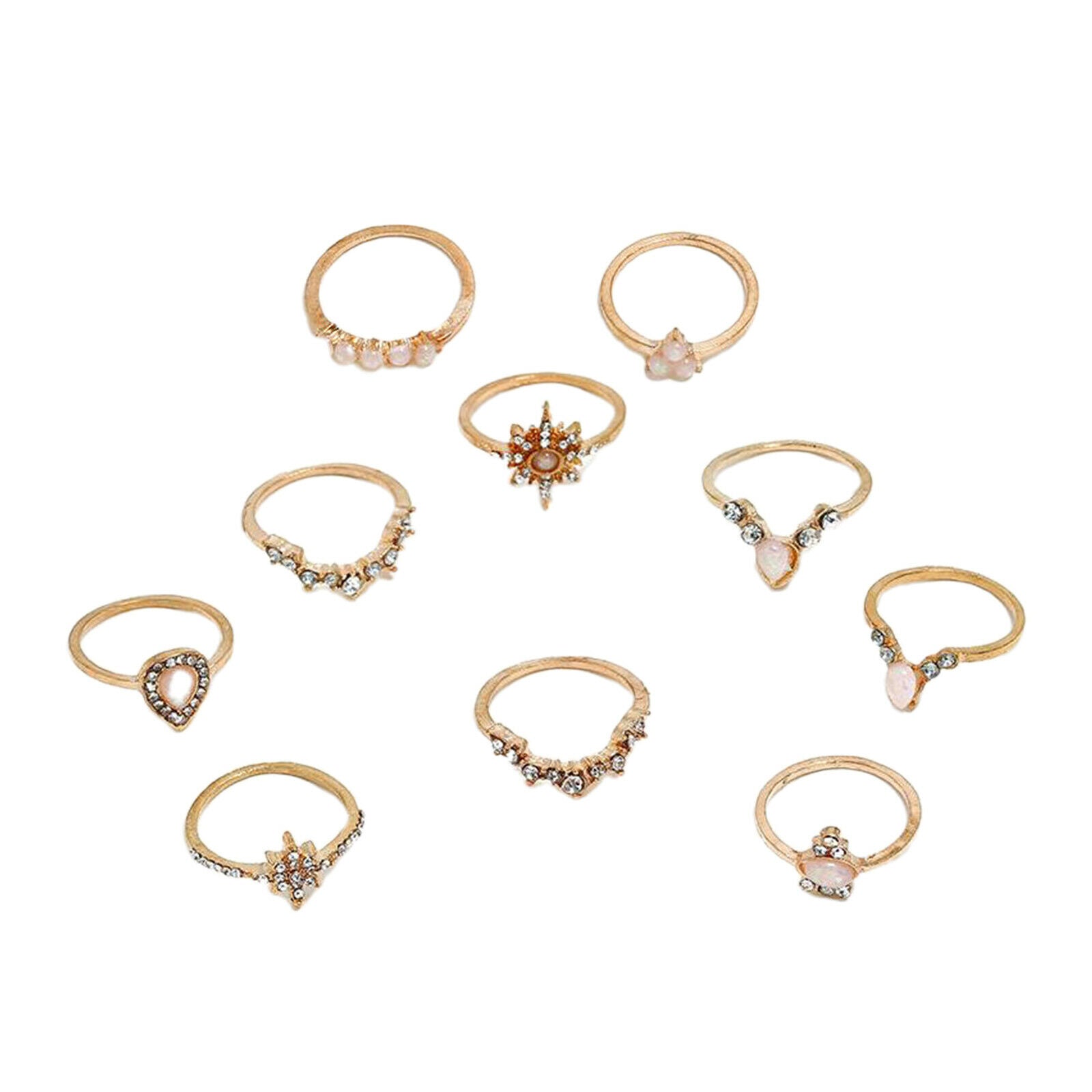 Mid Knuckle Finger Joint Rings Women Girl Ring Set Thin Ring Wedding Jewelry
