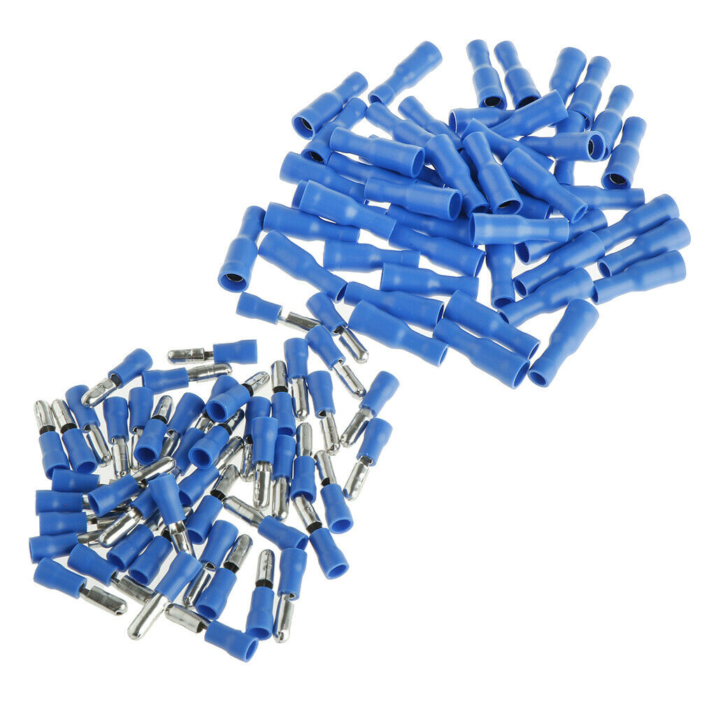 100pcs Fully Insulated Wire Crimp Terminal Quick Connectors Wiring Spade
