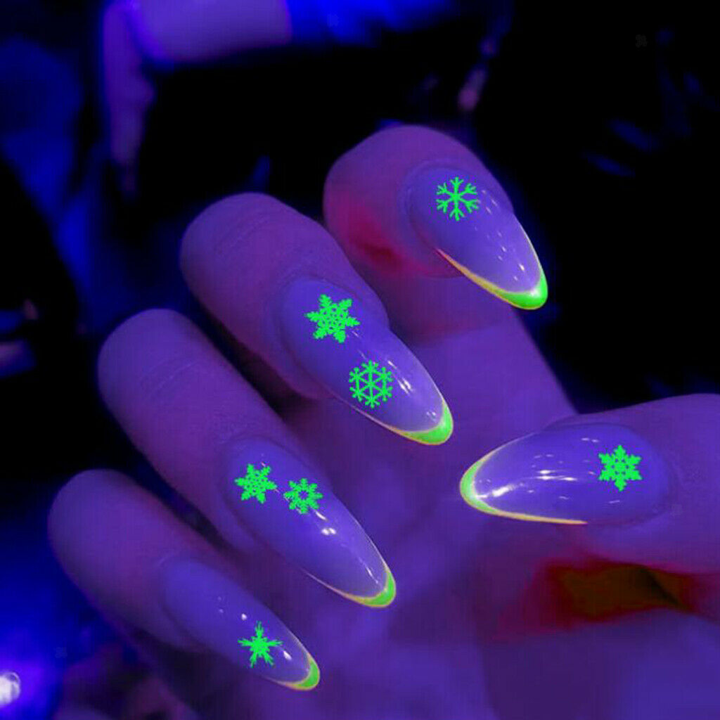 5 Packs Girls DIY Luminous Self Adhesive Nail Stickers Decals Stencils