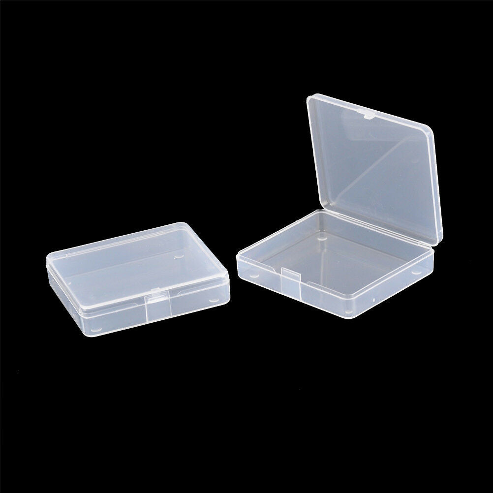 2x Transparent Plastic Storage Box Clear Multipurpose Parts Product Small B Qx