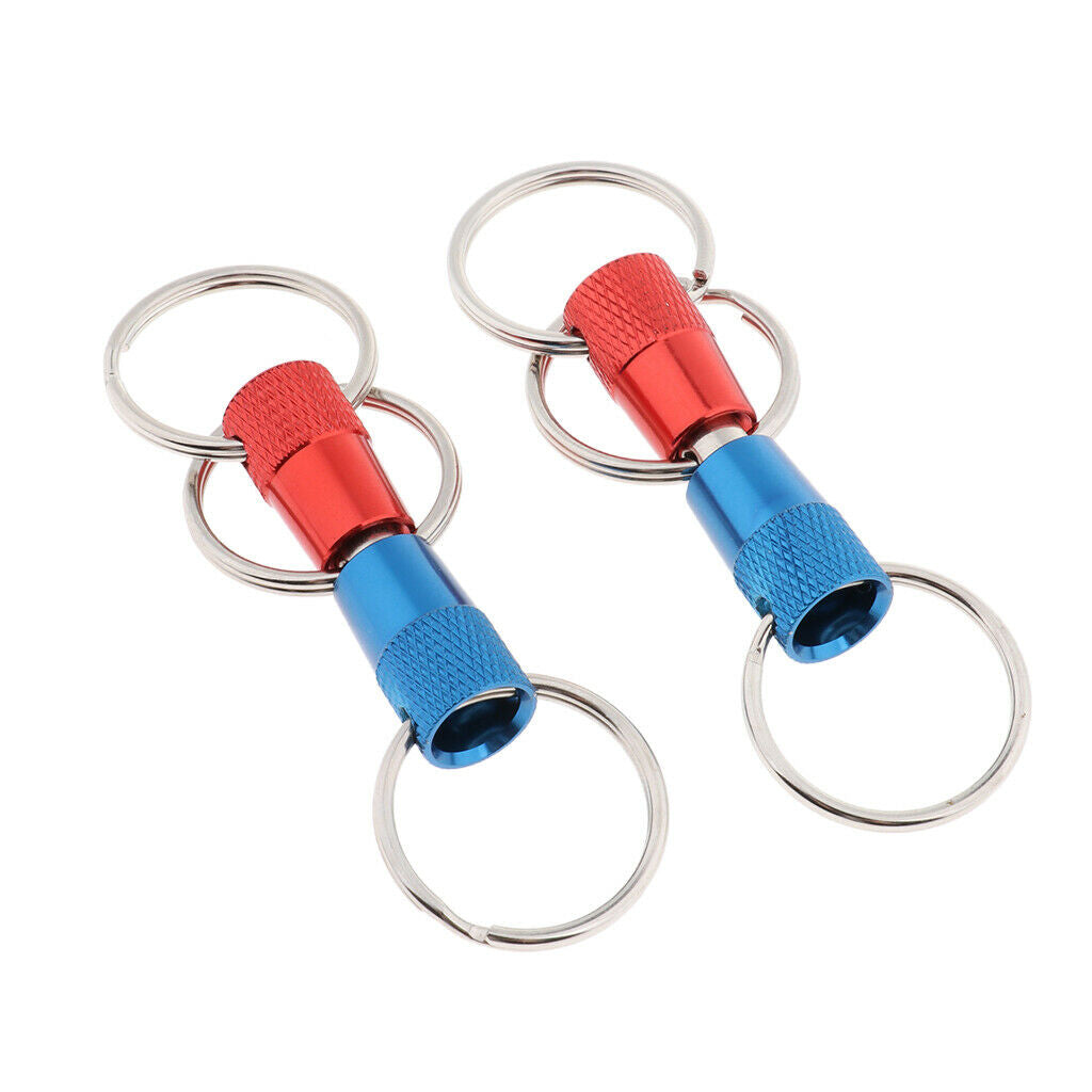 Outdoor Quick Release Keychains with Heavy Duty Split Rings Holder Keyring