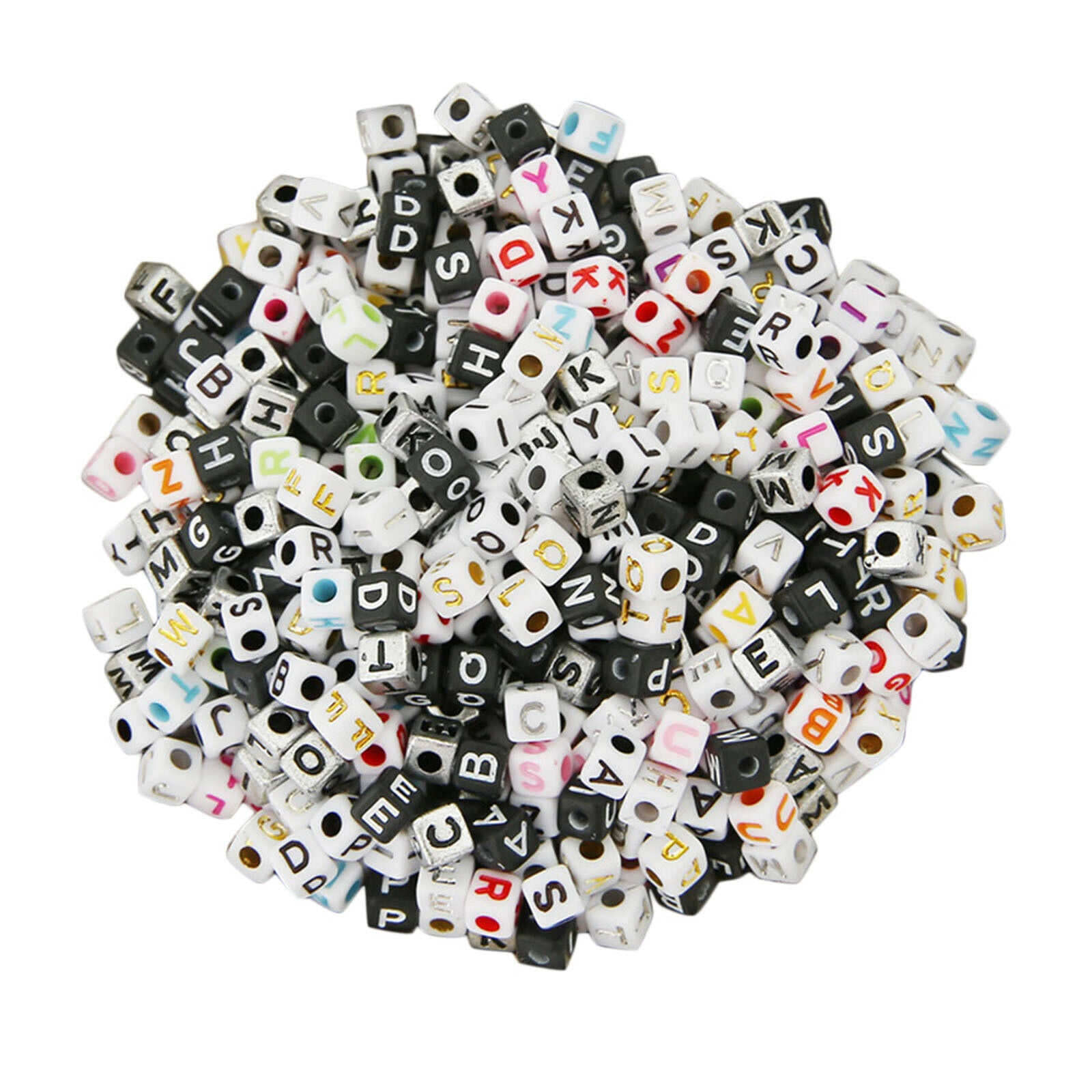 1200 Pieces 5mm Cube Acrylic A-Z Alphabet Letters Beads DIY for Key Chains
