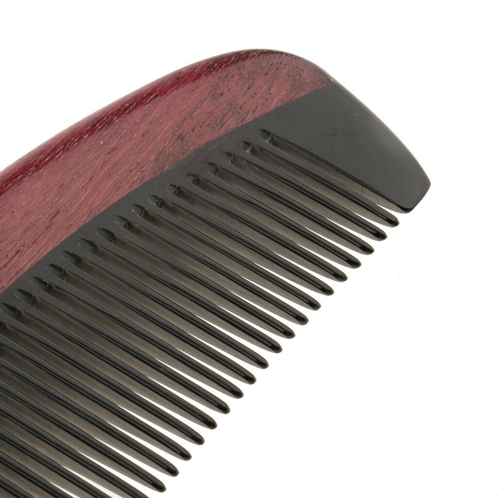 Purple Sandalwood Hair Care Massage Comb Wooden Pocket Hairbrush Wide Tooth
