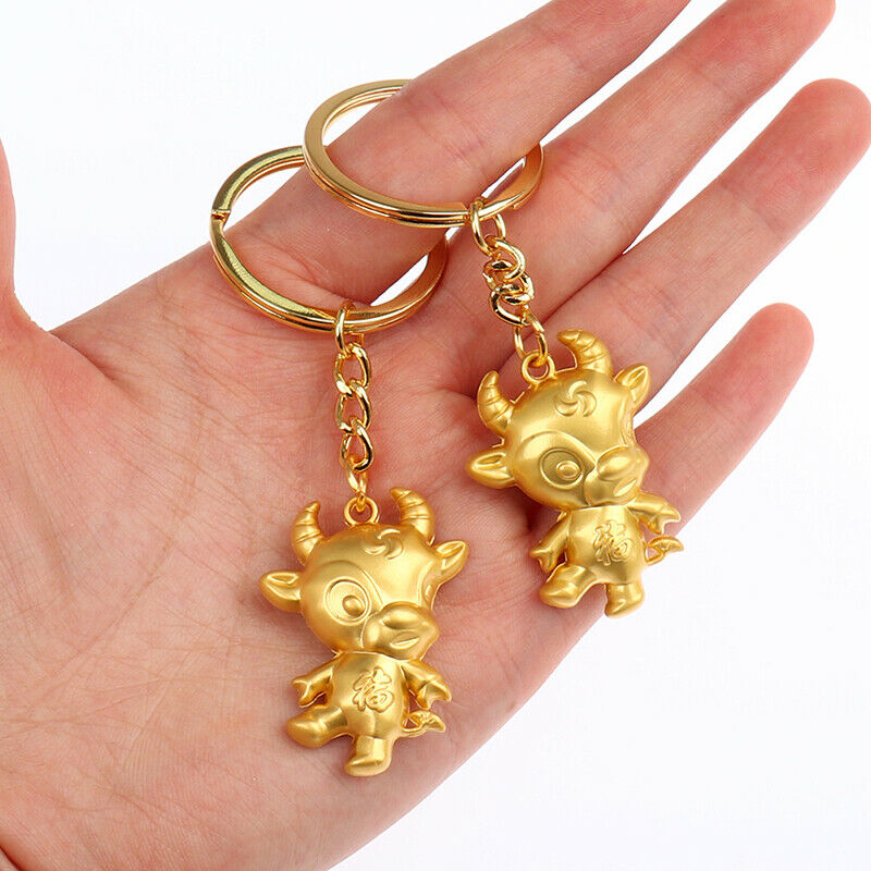 1PC Ox Year Lucky Key Ring Pendant Lucky Bull Keychain Gift Pendant SouvenirBDA