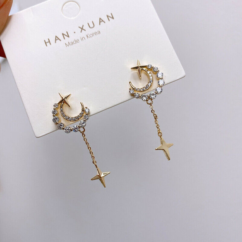 Fashion Star Moon Tassel Earrings For Women Creative Design Jewelry High Qual Pb