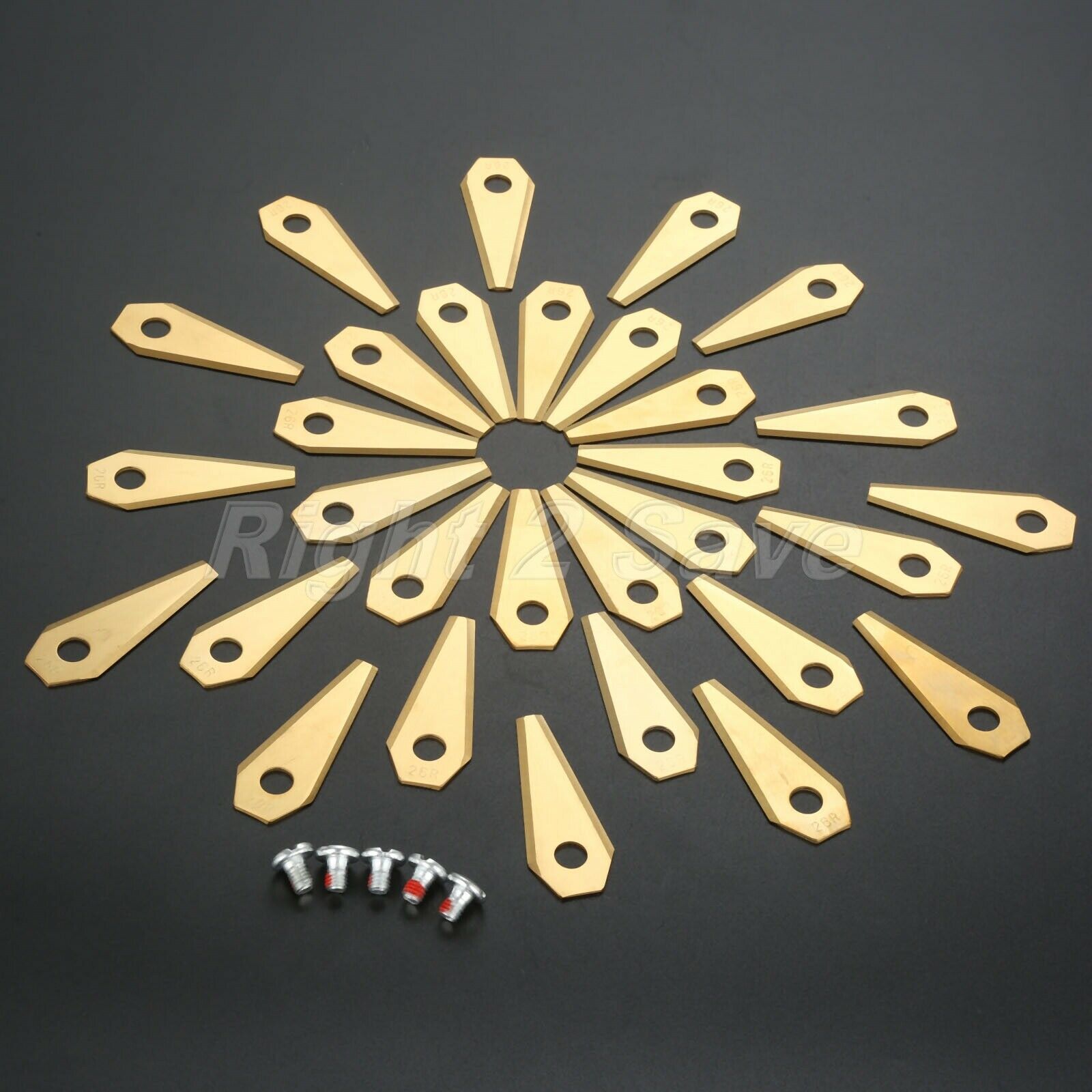 30x Blades For Bosch Indego Robotic Mower Titanium Coated Lawnmower Spare Parts