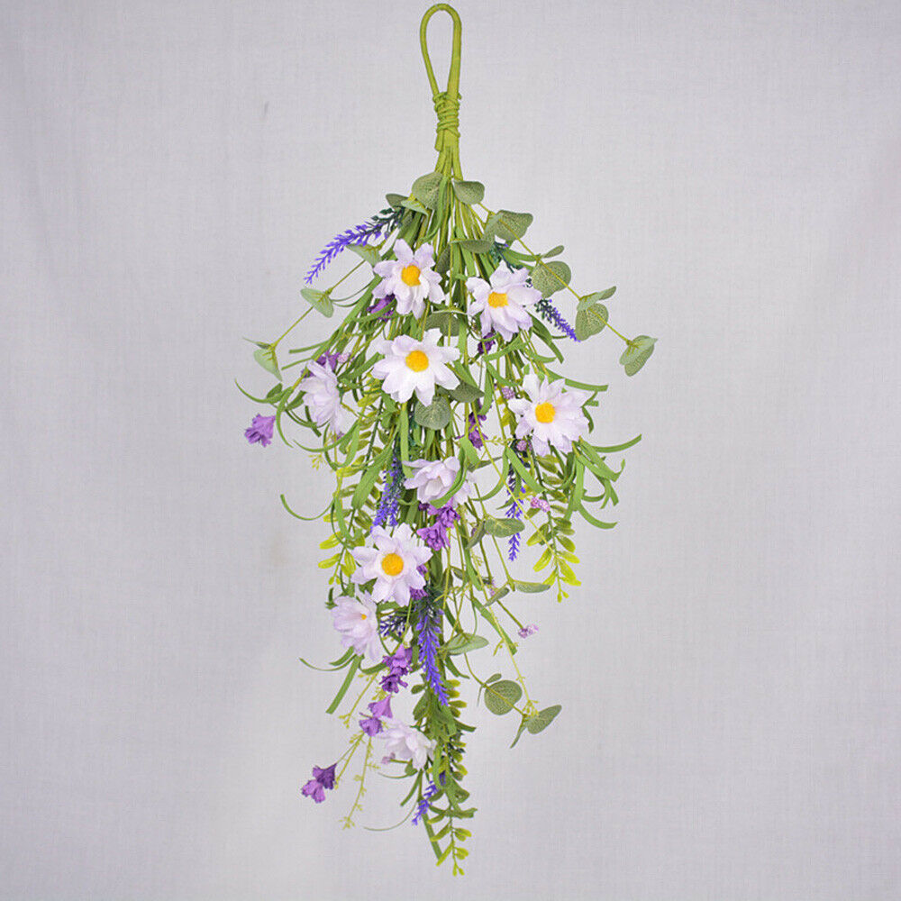 Artificial Daisy Flower Hanging Floral Wreath for Wedding Arch Front Door Decor