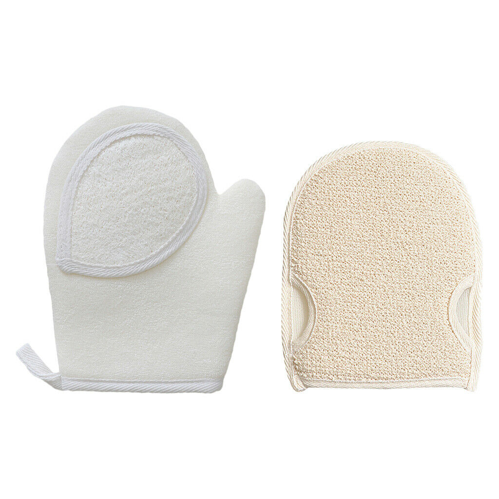 2x Bath-Scrubbing Gloves Massage Washable Spa Face Cloth for Men and Women