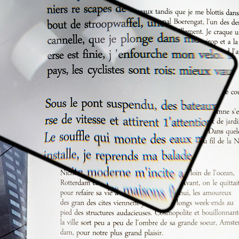 3X Book Page Magnification Magnifier Sheet Magnifying Reading Glass Lens @