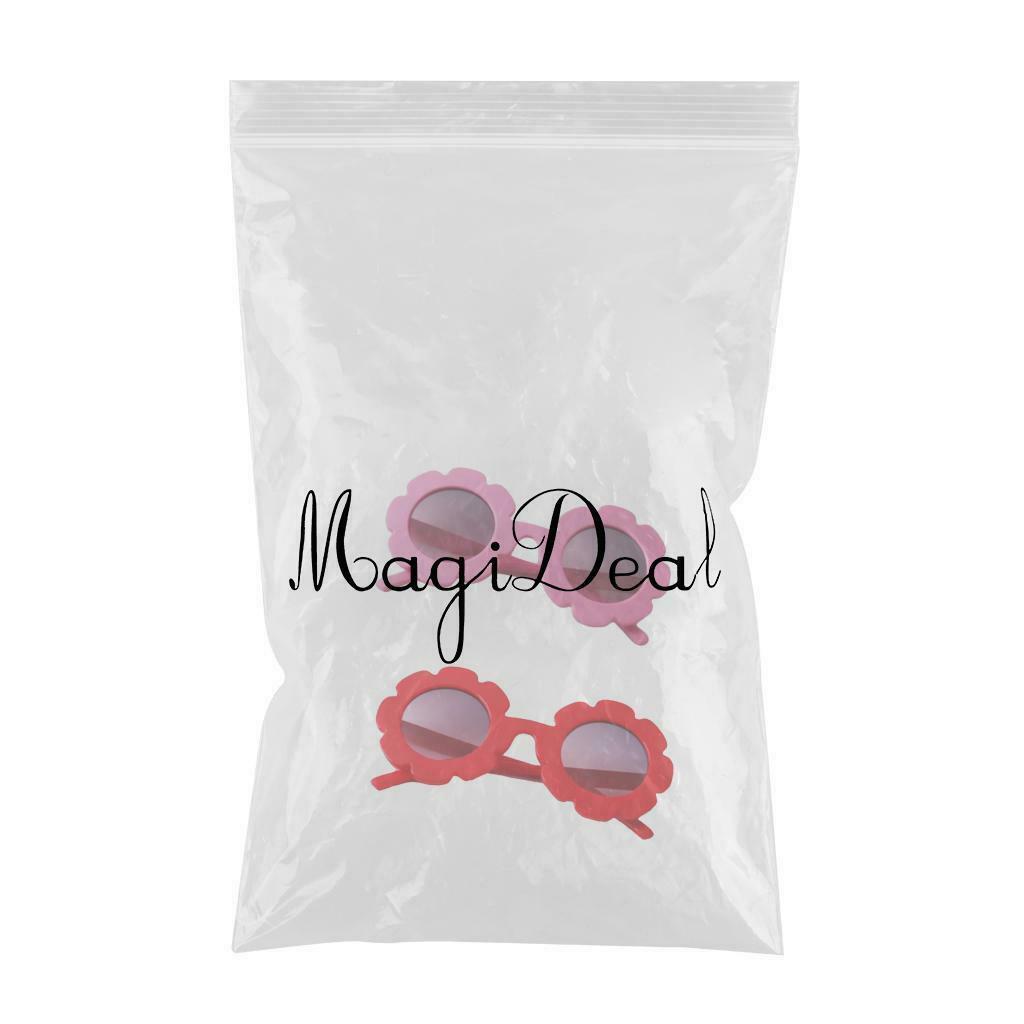 Cute Sun Flower Kids Baby Boy Girl Soft Plastic UV400 Sunglasses Red + Pink