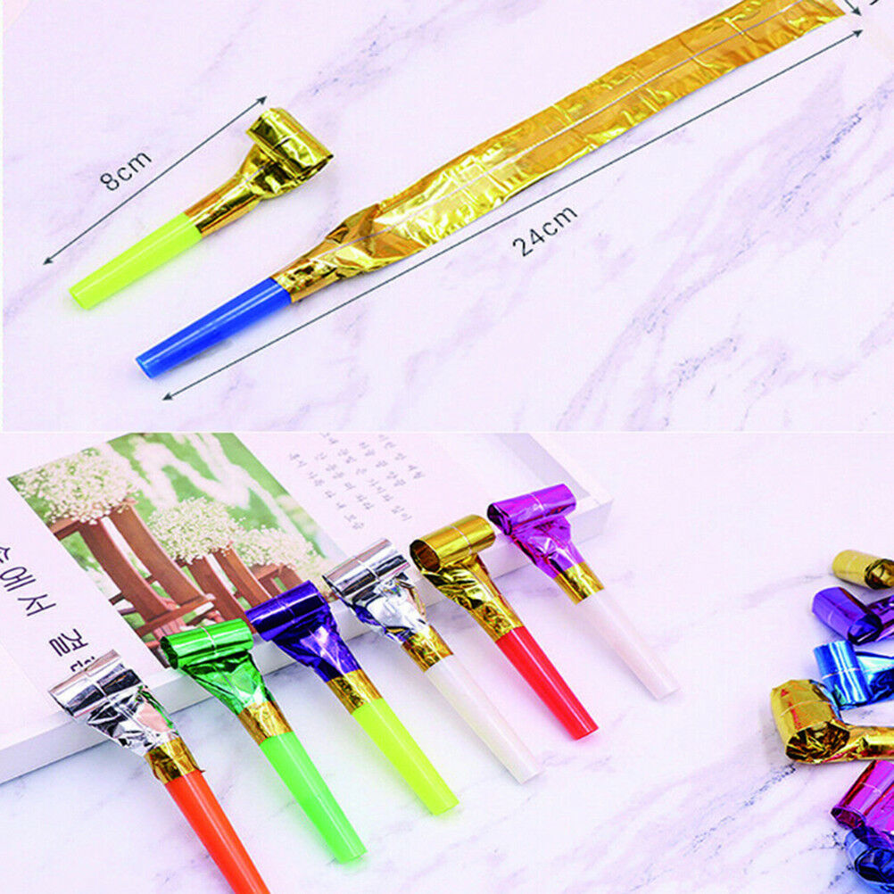 20Pcs small multi color party blowouts whistles kids birthday party toys gifDD