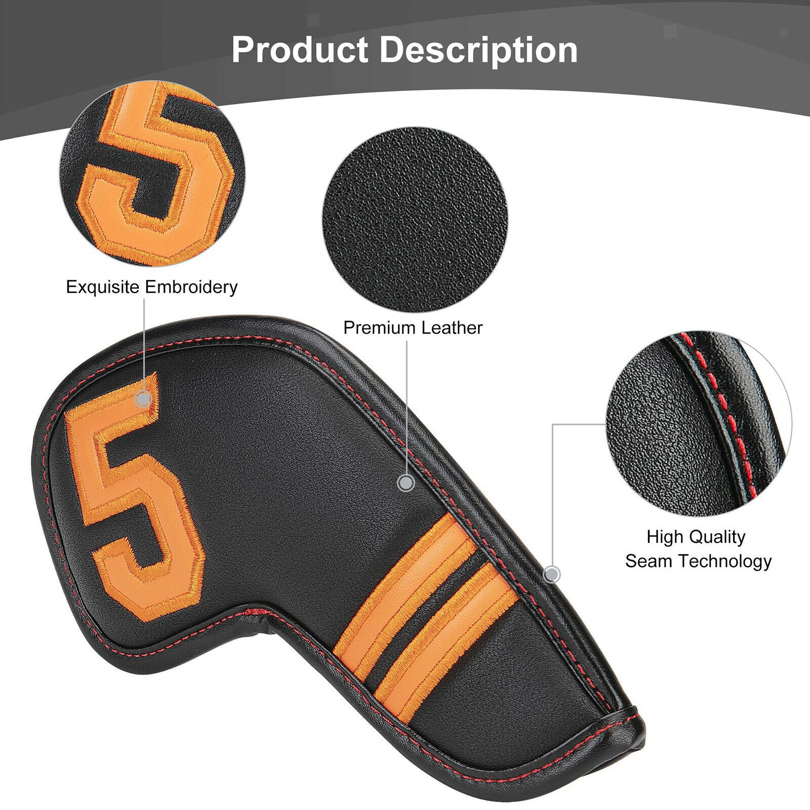 11x Golf Iron Headcover Club Head Cover Protector Colorful Number Guard Cases