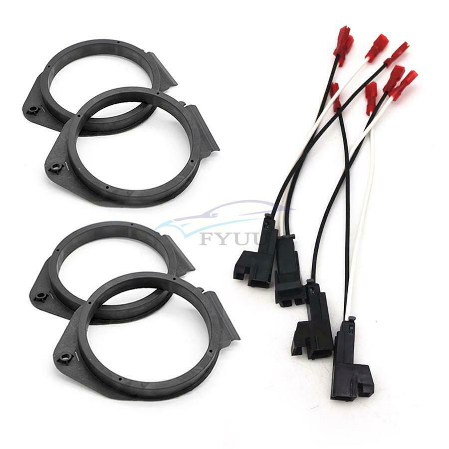 Car Truck Front & Rear Door Speaker Mounting Adapters Brackets w/ Wiring Harness