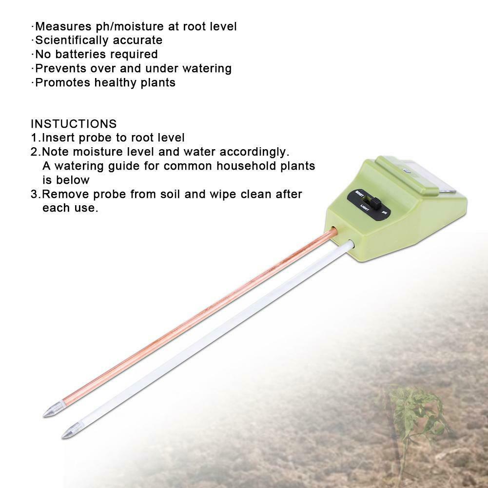 Soil Moisture PH Meter Plant Flowers Soil Digital Analyzers Tester Detector @