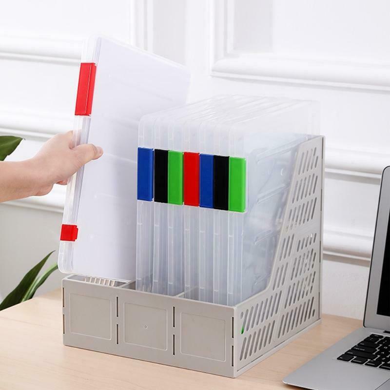A4 Plastic Portable Case Document File Folder Transparent Paper Organizer Box