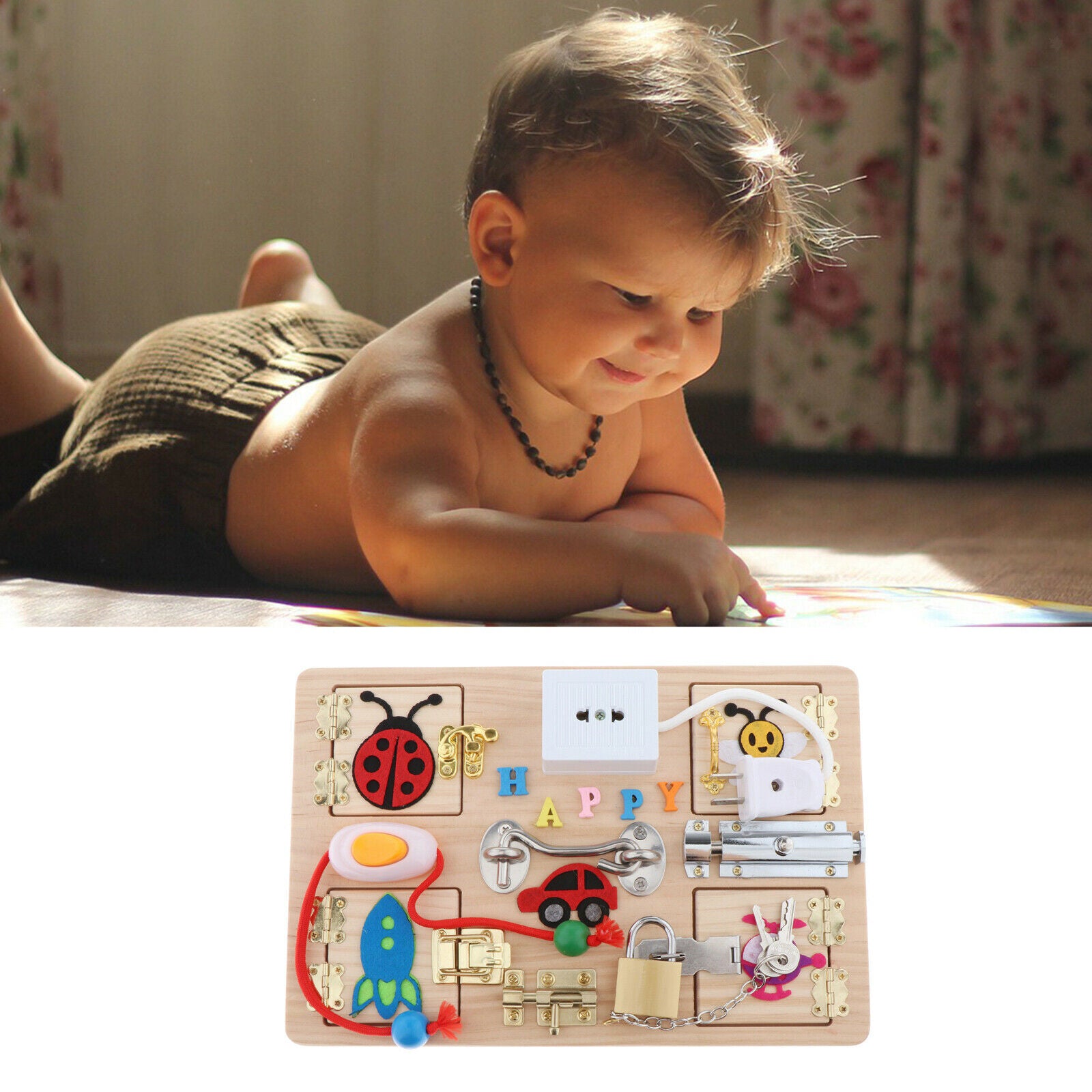 Portable Busy Board Motor Basic Learning Activity Toys For