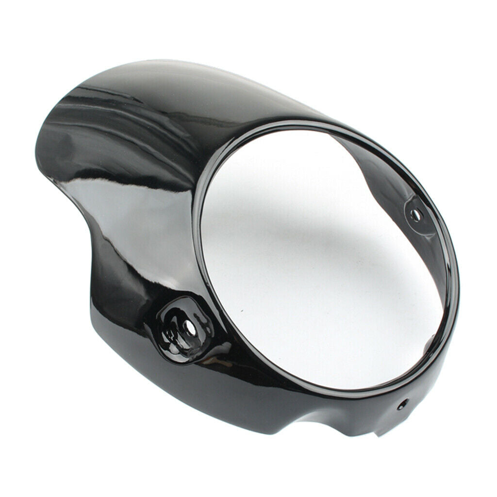 7" Black Motorcycle Headlight Fairing Screen Protector Kit Retro Style
