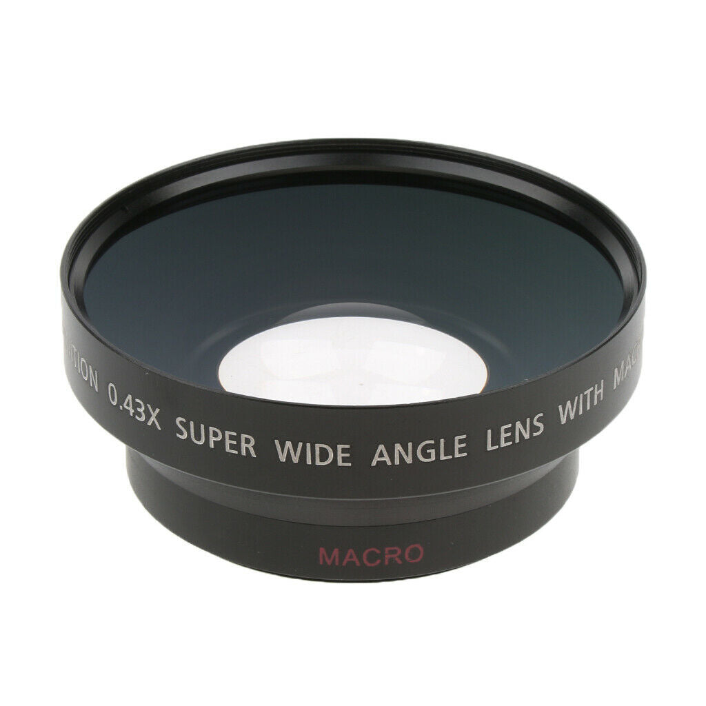 62mm 0.43x Wide Angle Macro Lens for Canon Nikon Sony Digital Camera - Bla