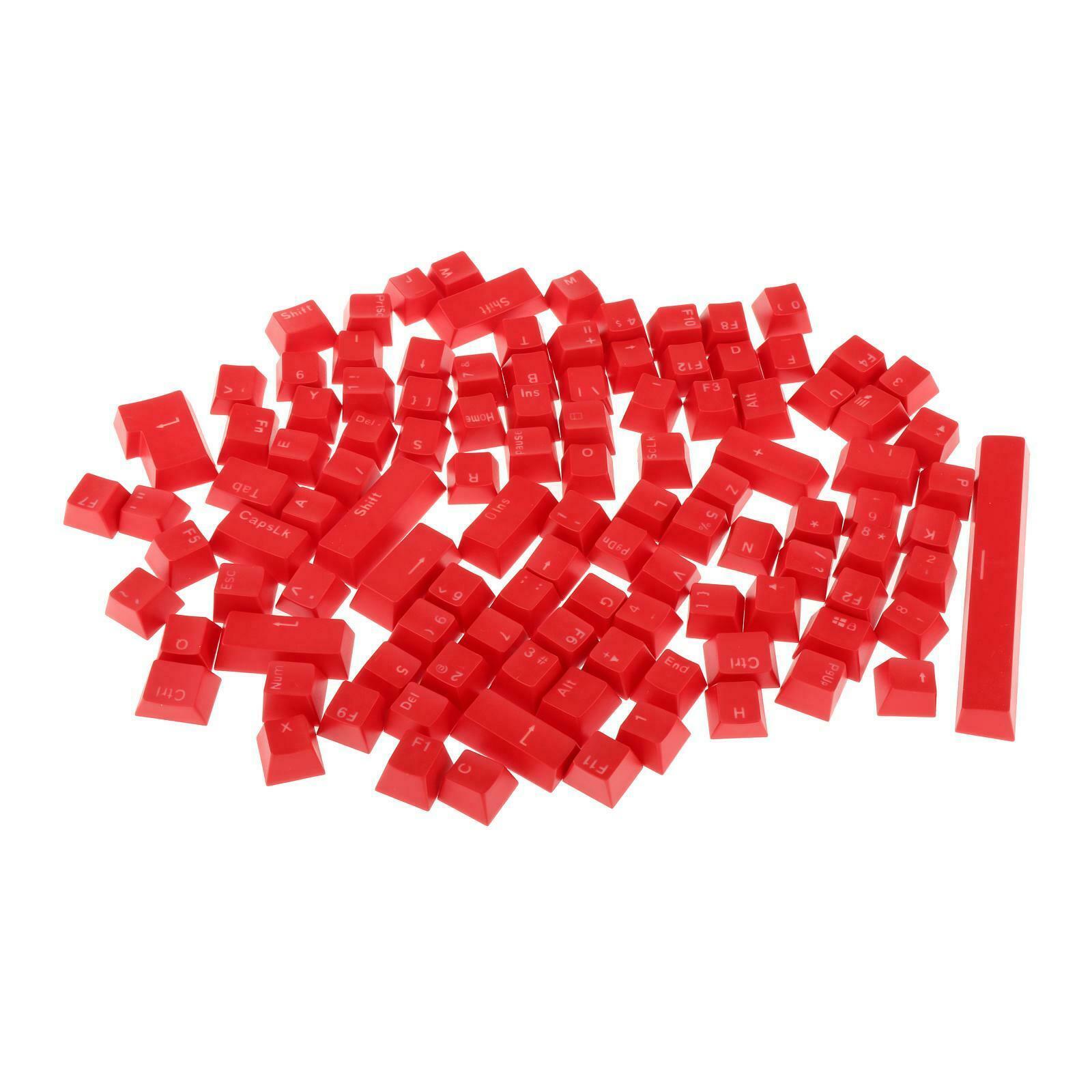 2 Translucent 108 Keys for Mechanical Keyboard Red + White Red