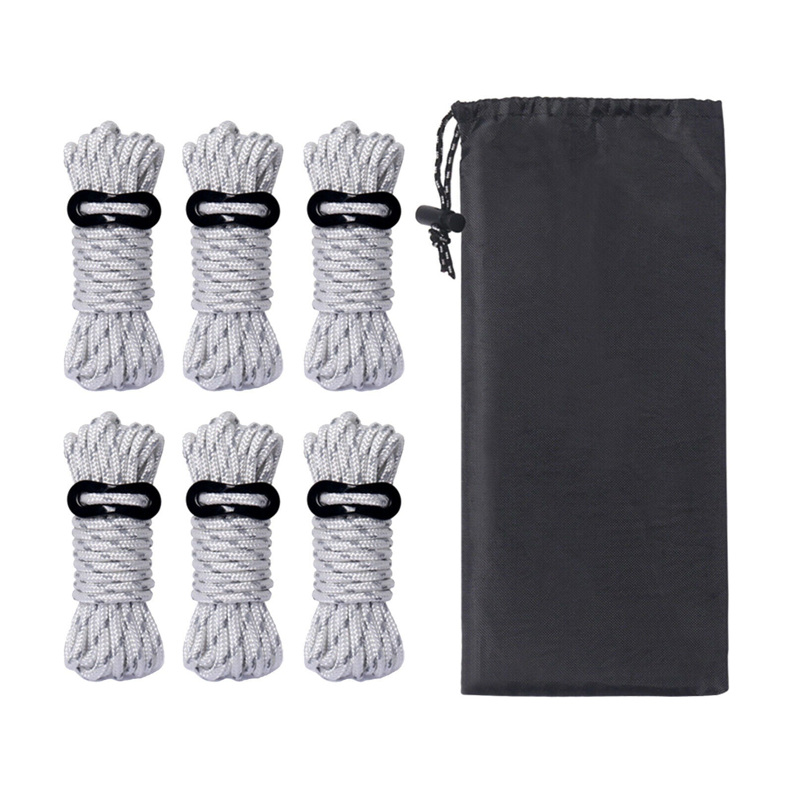 Pack Guylines 4mm Tent Cords Camp Rope for Outdoor Camping Backpacking White