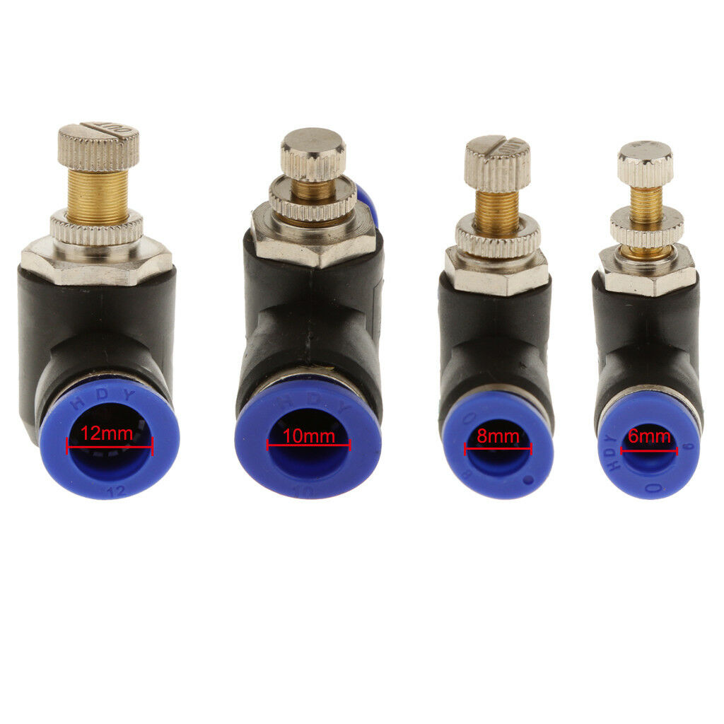 6mm Pneumatic Flow Control Connector Push In Fitting Air/Water Hose Tube