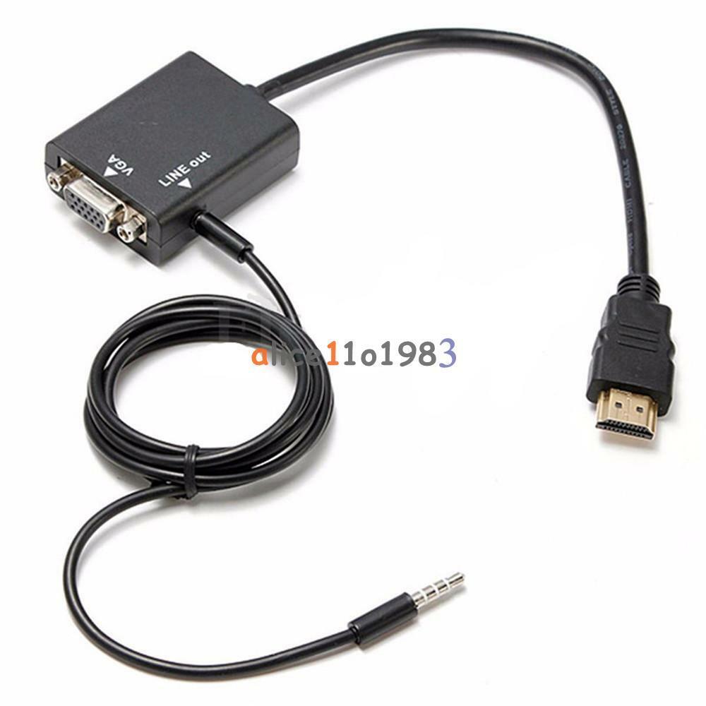 1080P HDMI Male to VGA Female Video Converter Adapter Cable for PC DVD HDTV TV