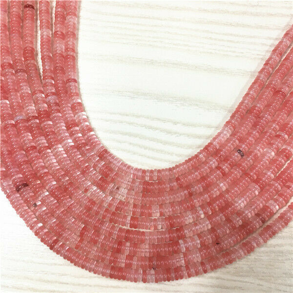 1 Strand 6x2mm Red Cherry Quartz Heishi Disc Round Spacer Beads 15.5inch HH378