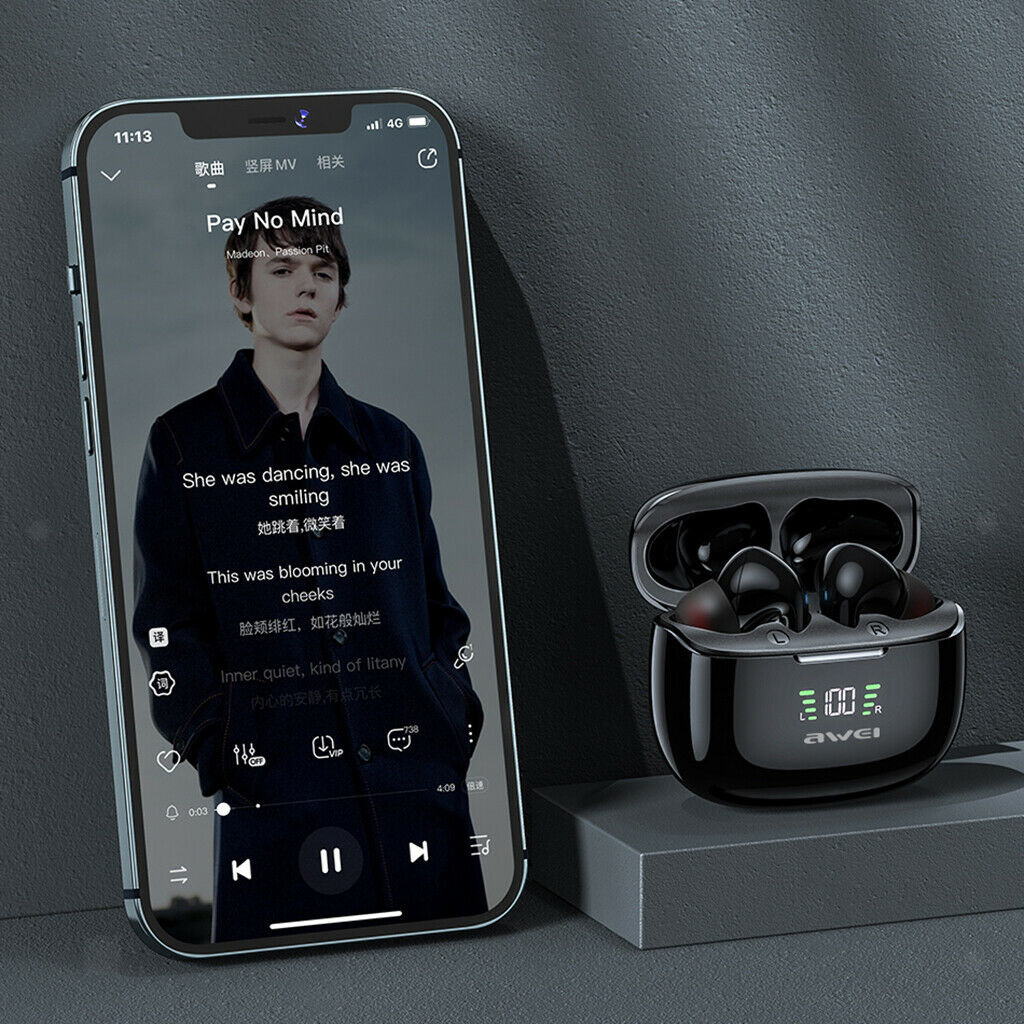 Active Noise Cancelling Waterproof Wireless Earbuds In-Ear for Work Office