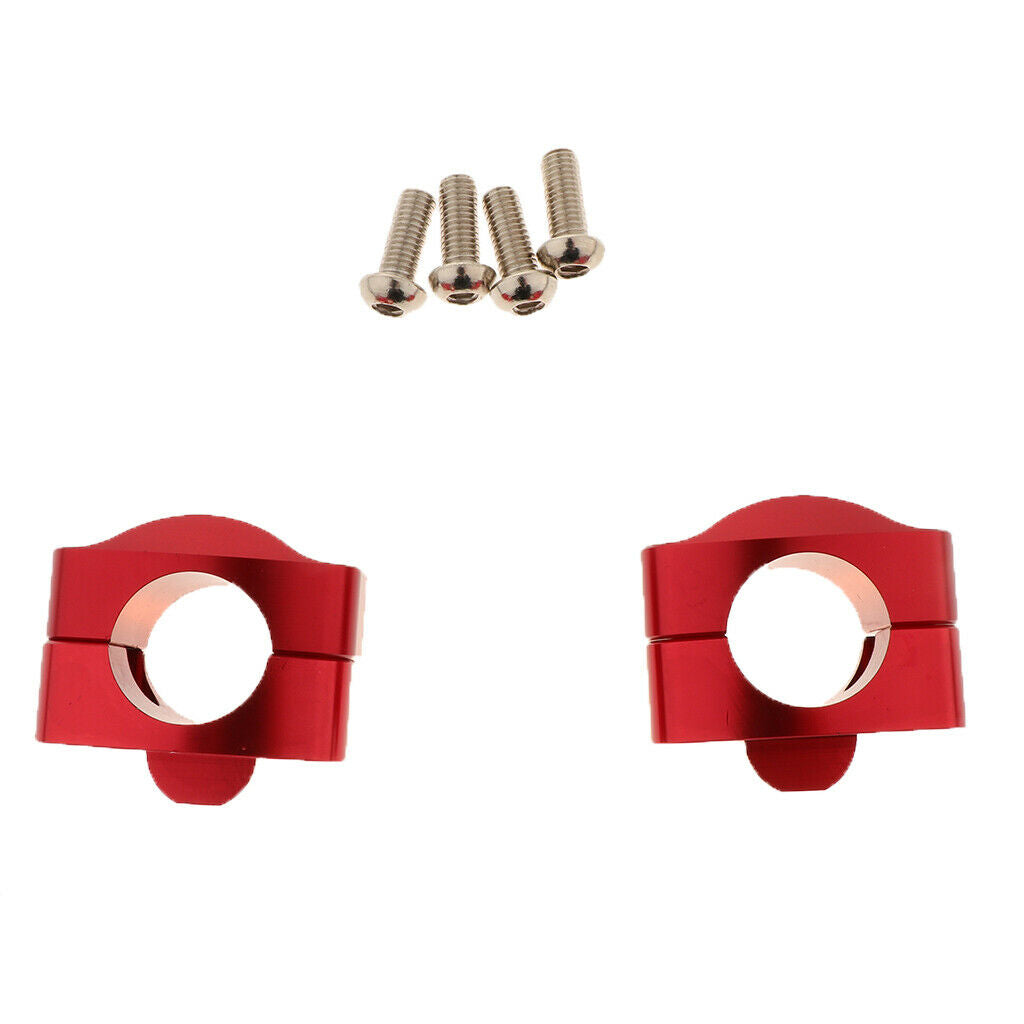 Handle Bar Clamp Adapter Risers Taper Fit for Motorcycle Red