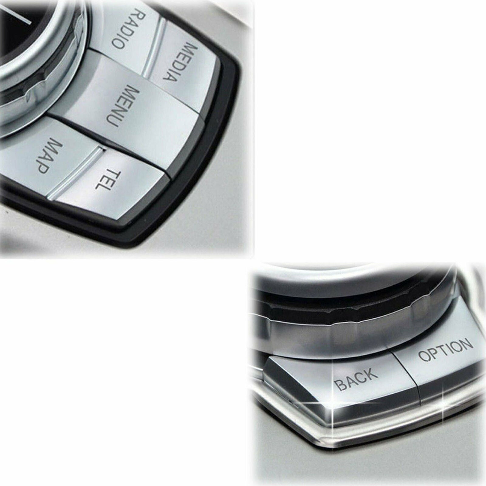 1 Set Chrome Multi Media Button Cover Decor Trim For BMW IDrive 1 3 4 5 6 X5 X6