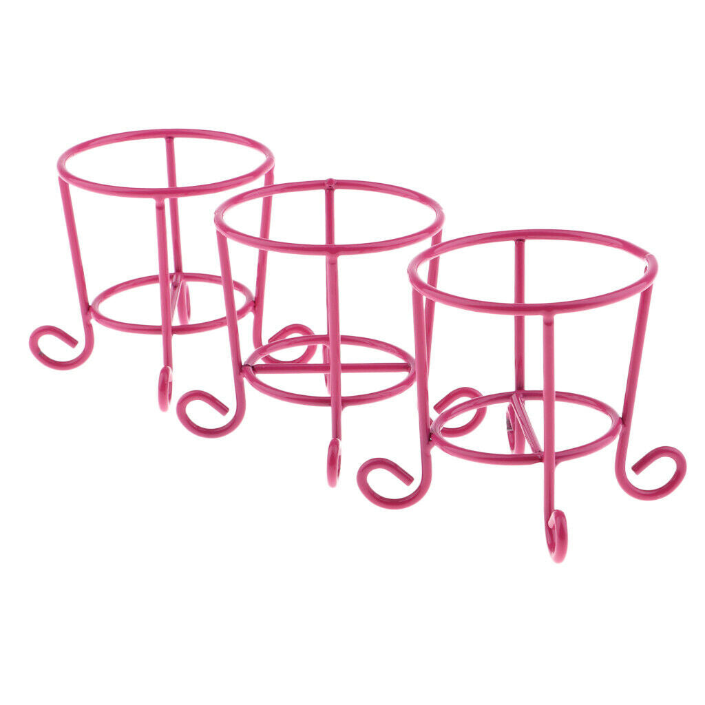 3pcs Lovely Cute Makeup Sponge Blender Powder Puff Holder Stand Rack Red