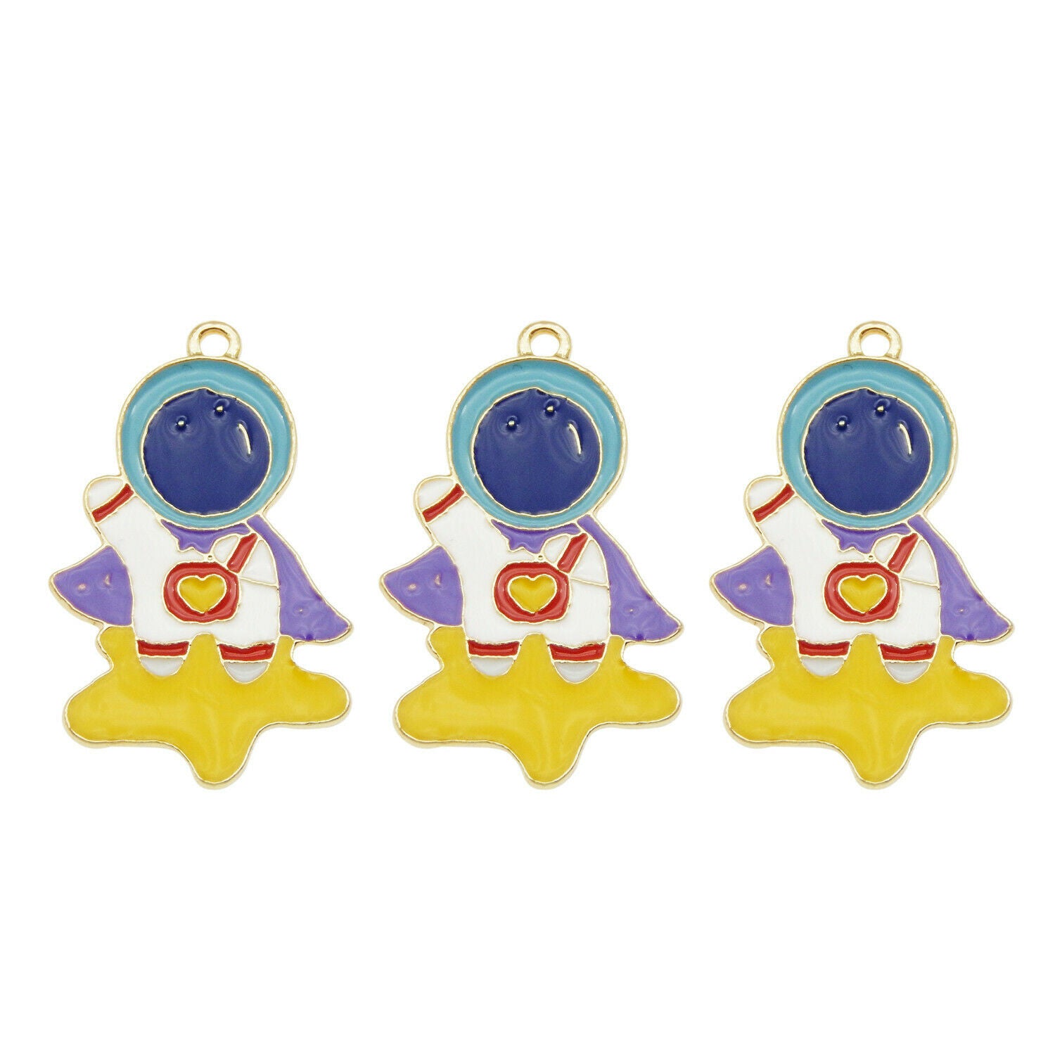Wholesale 32x21mm Enamel Astronaut Pendant Charms for Necklace Bracelet 8pc/Pack