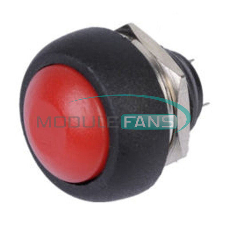 10Pcs Red 12mm Waterproof Momentary ON/OFF Push Button Mini Round Switch