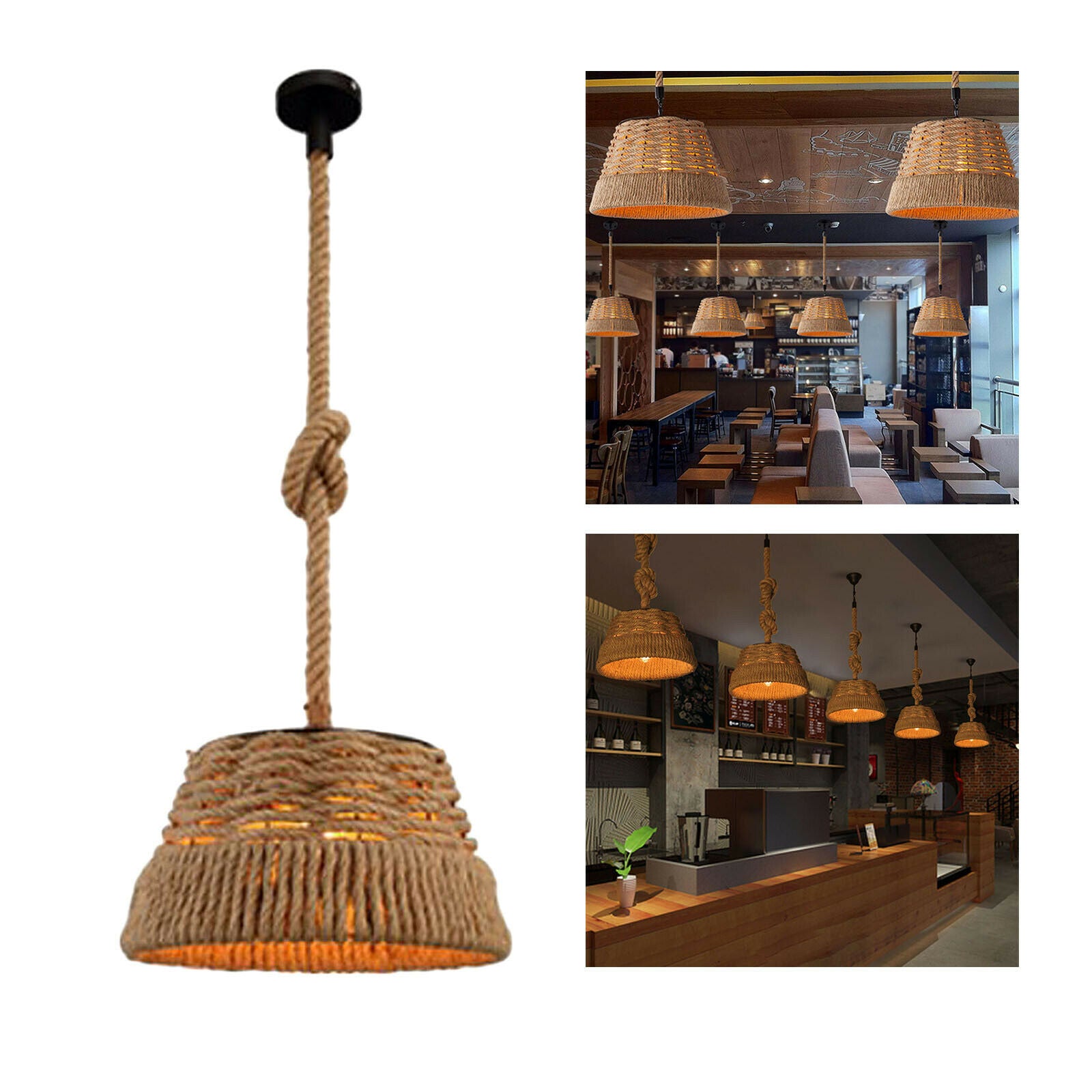 Novelty Hand-woven Pendant Ceiling Lamp Kitchen Restaurant Hotel Office Hanging