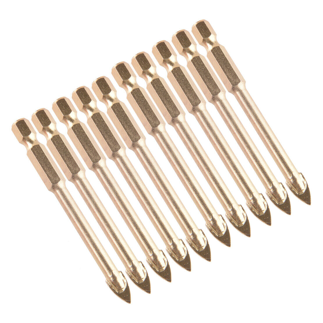 10Pcs 6mm Spear Head Hex Shank Drill Bits Fit For Glass Porcelain Ceramic Tile